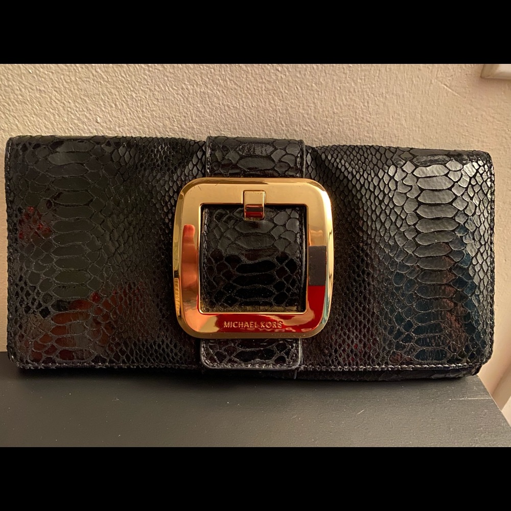 Michael Kors Embossed Leather Clutch